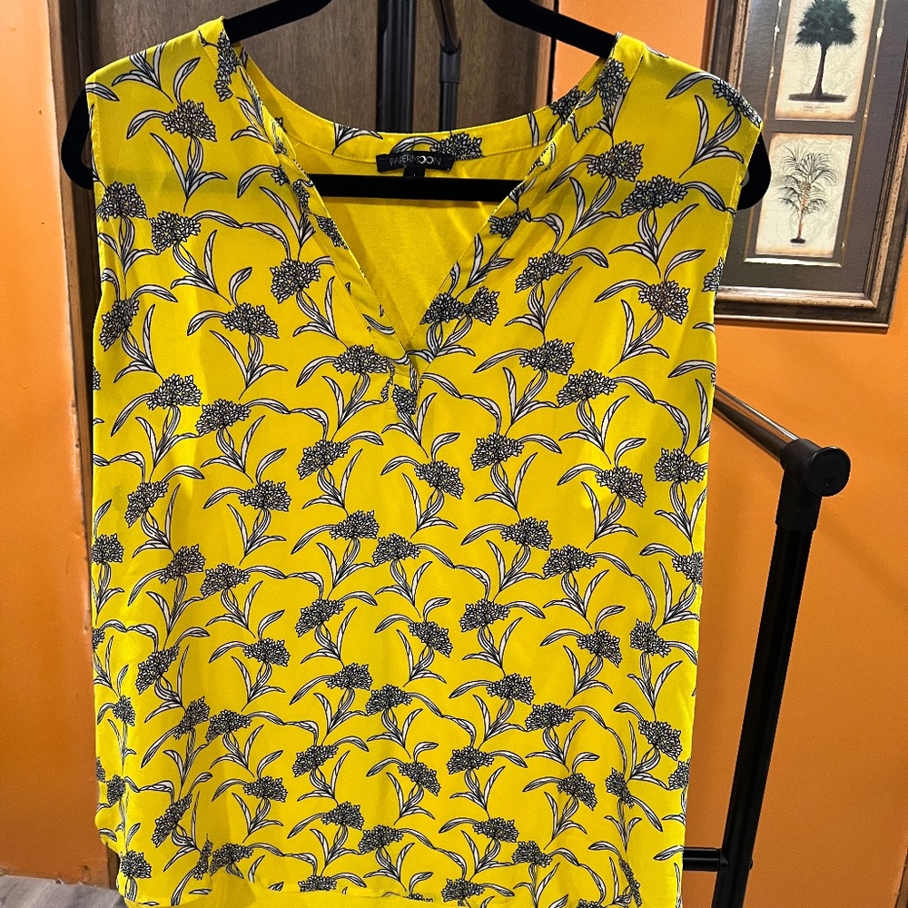 Mixed Material Sleeveless Blouse